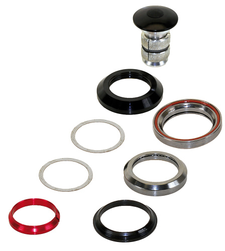 Рулевой набор 5-390514 (5-390325) алюм. интегр. картр. 1 1/8" 28,5/41,8/41,8/30мм 45`x45` 73г (подходит для карбон. труб). черный NECO