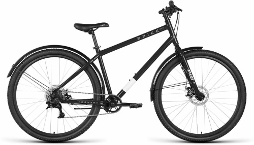 Велосипед FORWARD SPIKE 29 D (29" 8 ск. рост. 18") 2023, черный/серебристый