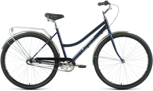 Велосипед FORWARD TALICA 28 3.0 (28" 3 ск. рост. 19") 2020-2021, темно-синий/серебристый, RBKW1C1830