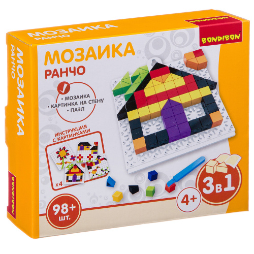 Логические, развивающие игры и игрушки Bondibon Мозаика РАНЧО, 98 дет.