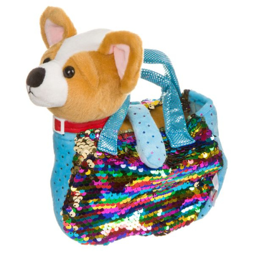 Мягкая игрушка Bondibon Собачка в сумке с пайеткиами, чихуахуа 19 cм, LEO