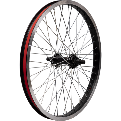 Колесо 20" перед, BMX, двуст. алю. обод, 48сп, вт. SF-B17F алю, гайки, 14мм ось, пром. подш. черное