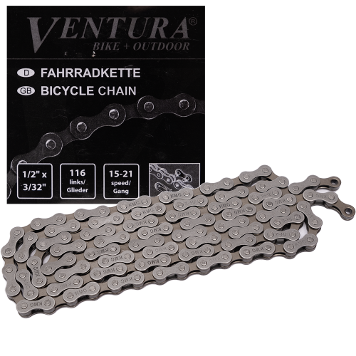 Цепь VENTURA 5-302165 1/2"x3/32", 5-7ск., 116 зв. в коробке черно-коричневая