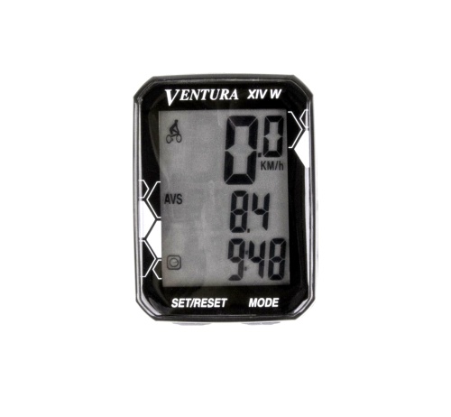 Велокомпьютер VENTURA ХI, 5-244527, 11 ф-ций 3-х строчный дисплей, влагозащит. НОВЫЙ дизайн черный