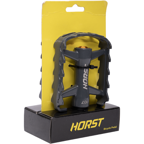 Педали HORST H07, 00-170828, алюм. ось Cr-Mo, с 1 герм. промподш., серые