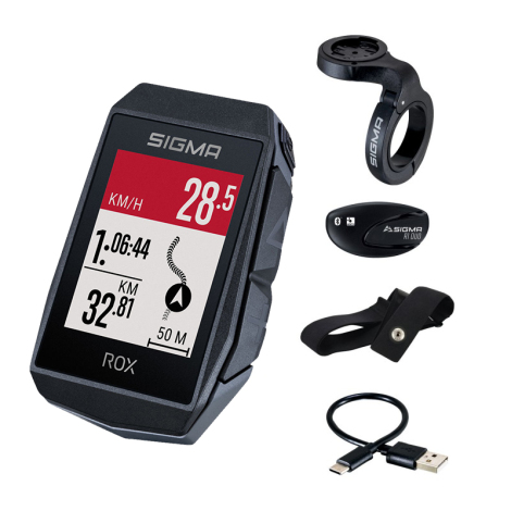 Велокомпьютер SIGMA ROX 11.1 EVO (Black) HR Set 150+ ф-ций, с датч. пульса, GPS, BLUETOOTH