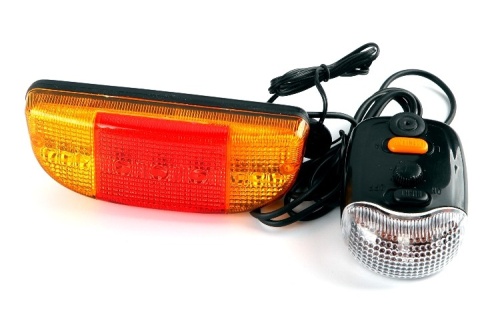 Фонарь XC-406 с поворотниками широкий, 9 диодов, 8 мелодий