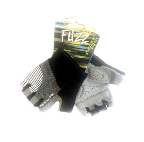 Перчатки 08-202301 лайкра RACING TEAM серо-черные, р-р XS, D-GRIP GEL. с петельками, на липучке FUZZ
