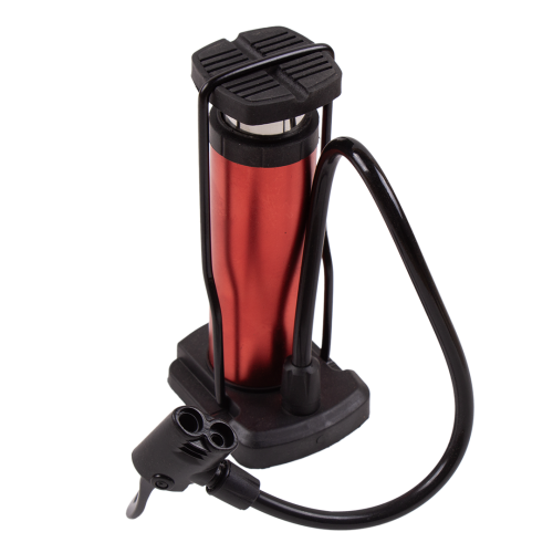 Насос ножной универсальный 45х170мм, несколько насадок+игла, цвет: красный, West Biking