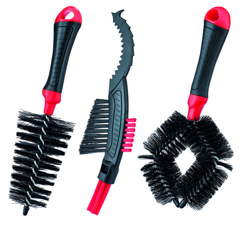 Щетки 7-06013 универс. 3шт. для чистки спиц/рамы/цепи/перекл. эргон. черные (5) WELDTITE (Англия)