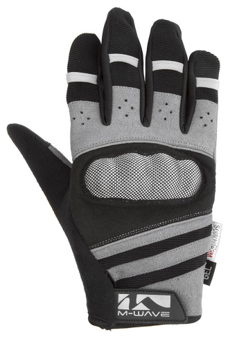 Перчатки 5-719856 длин. гель/лайкра дыш. д/сенсора антискольз. S с защитой черно-серые M-WAVE
