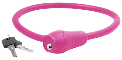 Замок 5-231048 вело 12х600мм автом. СИЛИКОНОВЫЙ РОЗОВЫЙ (60) M-WAVE