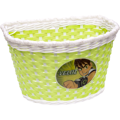 Корзина 00-170434 детская 24х16,5х15,5см пласт. универс. крепл. на руль 2-мя ремешками, зеленая