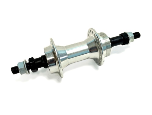 Втулка задняя FR-04R STEEL HUB, 3/8X14GX32H. CP FINISH, сталь 32отв. под трещотку, с гайкой, серебр.