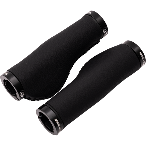 Грипсы велосипедные эргономичные, противоскользящие, кожа+алюм.,130мм,  West Biking арт. 0804066