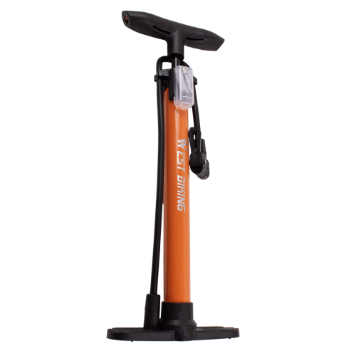 Насос ручной напольный велосипедный, 30х320мм, сталь, 160 PSI, насадки+игла, West biking