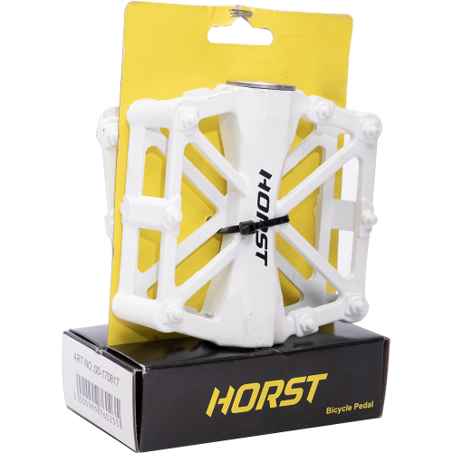Педали 00-170817 алюм. H36 широкие с 2-мя герм. промподш. 92*95*15мм, 420 г белые HORST