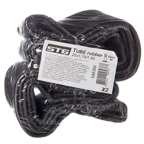 Камера 20х1,75/1,95 AV 33мм велосипедная STG, резина, 2 шт.