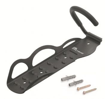 Держатель вело 6-1011 настенный YC-101 торцевой "ВЕРТИКАЛЬНЫЙ"с  антицарап. покрыт. на крюке, сталь черный BIKEHAND