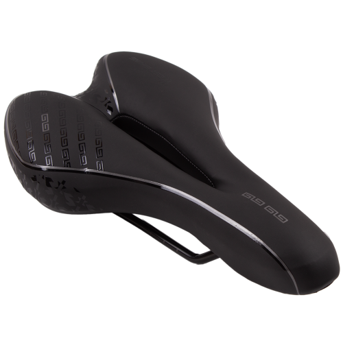 Седло West Biking MTB 111, комфортное, спортивное, вырез, кожа, гель и пена, 16×27 см, вес 460 г, универсальное