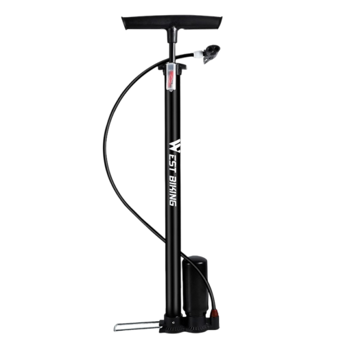 Насос ручной напольный велосипедный, 620*30мм, многофункциональная насадка, максимальное давление 150 PSI.,West Biking