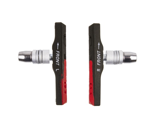 Колодки тормозные v-brake 5-361021 цветные ассимметр. 72мм всепогодные черн./крас M-WAVE