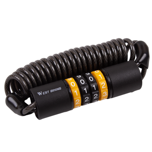 Велосипедный замок 4-значный кодовый, компактный, 4х1500мм, West biking