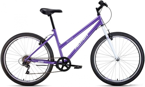 Велосипед ALTAIR MTB HT 26 low (26" 6 ск. рост. 17") 2022, фиолетовый/белый