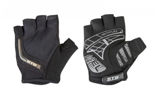 Перчатки STG, мод.AI-03-108,unisex, летние,черные/серые,на липучке,размер XL