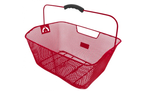 Корзина 5-431613 задняя усил. 41х31х16см сталь на багажник с ручкой (15) красная M-WAVE