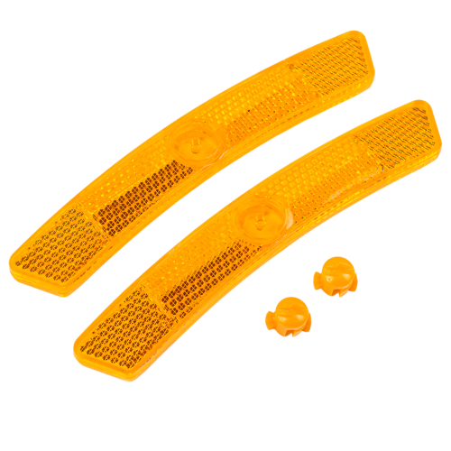 Катафоты на спицы колес, изогнутые, желтые (комплект из 2 шт.)