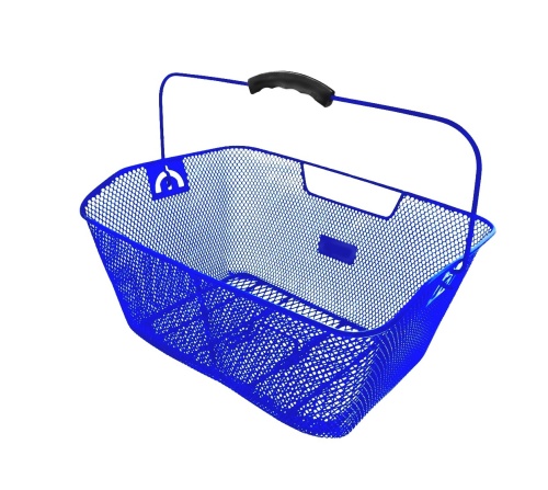 Корзина 5-431614 задняя усил. 41х31х16см сталь на багажник с ручкой (15) синяя M-WAVE