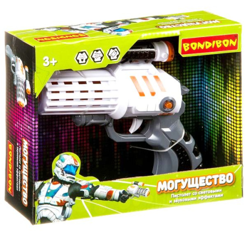Пистолет Bondibon «МОГУЩЕСТВО», свет, звук, BOX 22х17,5х5,7см