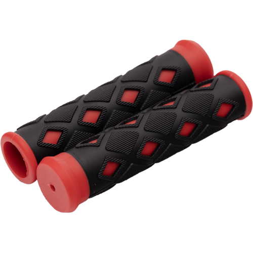 Ручка руля (002) "Ромбик" 125мм (черн/сер, черн/син, черн/красн, черн/зел)