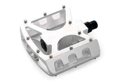 Педали FP-А915, алюм. широкие, фрезеров., 115*110 мм, серебр.