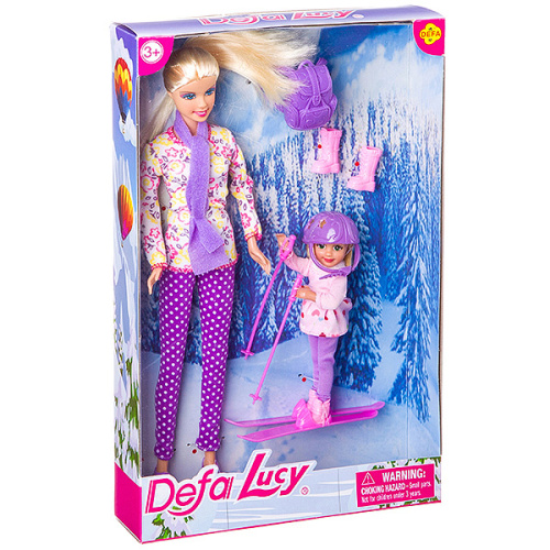 Кукла Defa Lucy c дочкой лыжницей