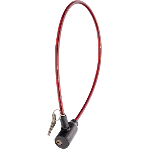 Замок тросовый с ключом 8х600мм, цвета в ассорт.