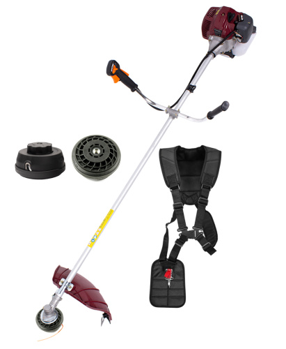 Мотокоса бензиновая ALECORD TBR-52 HU, двигатель 52сс, 2,3 кВт / 3,1 лс, ручка газа STIHL, ранцевый ремень, головка Husqvarna T35-W, нож 3Т