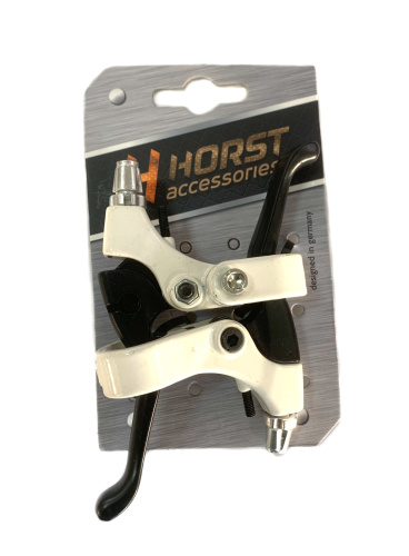 Торм. ручки 00-171612 алюм. V-брэйк/кантелив.  бело-черн. HORST