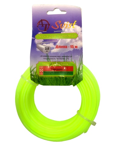 Леска для триммера сечение круг диаметр 3,0 катушка 15м., ЛТ-030015  SVIST