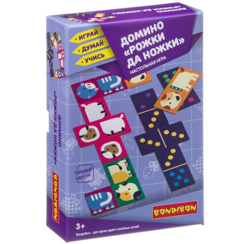 Домино Рожки да ножки- настольная игра Bondibon