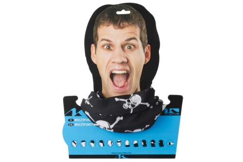 Бандана 5-715199 дыш. полиэстер с микрофиброй 24х48см б/шов. SKULL черная M-WAVE