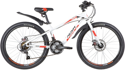 Велосипед NOVATRACK 24" PRIME, алюм.рама 13", белый, 18 скор., SHIMANO, дисковый тормоз