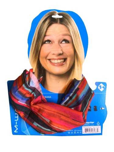 Бандана 5-715125 дыш. полиэстер с микрофиброй 24х48см б/шов. COLORED STRIPES красно-синяя M-WAVE