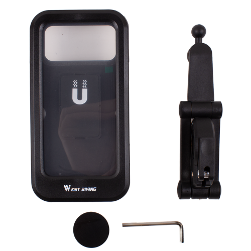 Держатель для телефона West Biking, водонепроницаемый, 360°, 17×8 см, 265-350 г, диаметр 22-28 мм