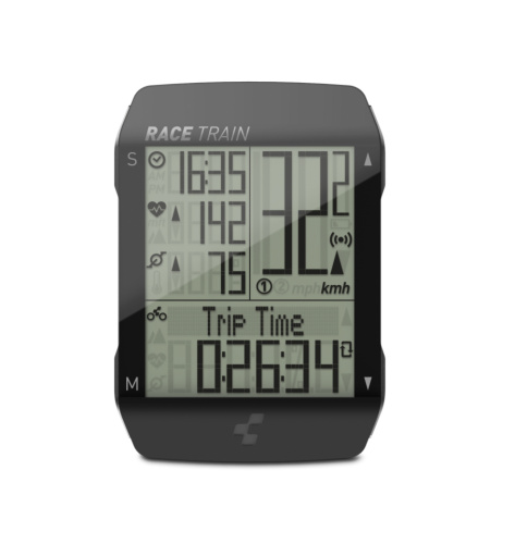 Велокомпьютер CUBE RACE TRAIN, черный/металлик , код 14028