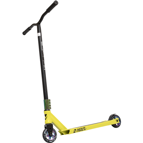Самокат NOVATRACK PIXEL PRO BL, PU колеса 110 мм с алюмин.ободом цвет неохром, жестк 110A.PIXEL.LM20