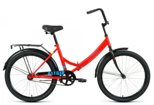 Велосипед ALTAIR CITY 24 FR (24" 1 ск. рост. 16" скл.) 2023, красный/голубой