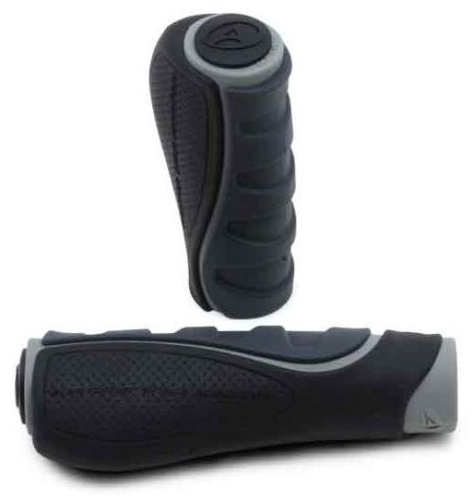 Ручки 8-33551011 на руль AGR Ergo 2 102мм Blk резин. эргон. 2-х компон+гель (100) черно-серые AUTHOR