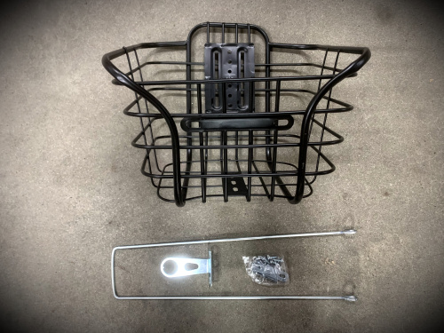 Корзина из металлической проволки, чёрная с креплением.